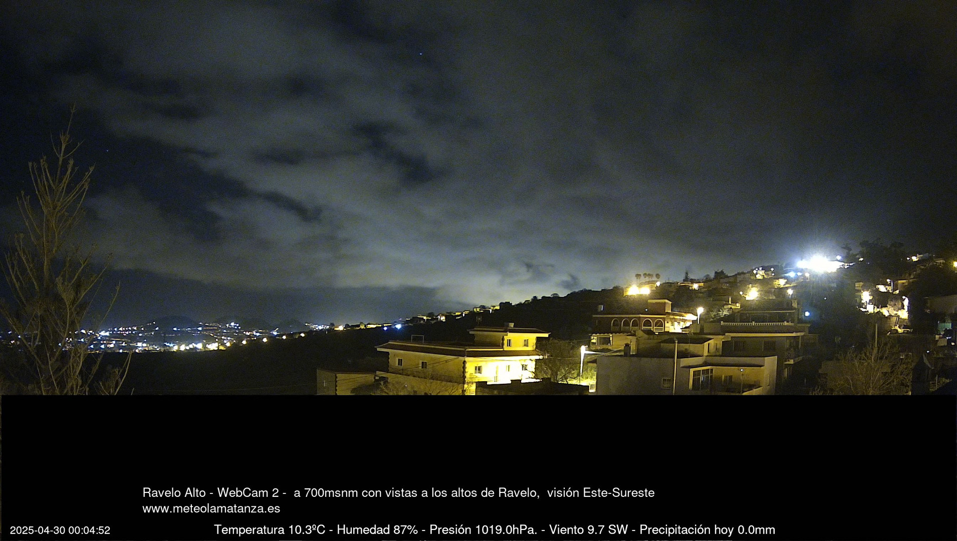 time-lapse frame, Ravelo, visión E-SE, 428msnm webcam