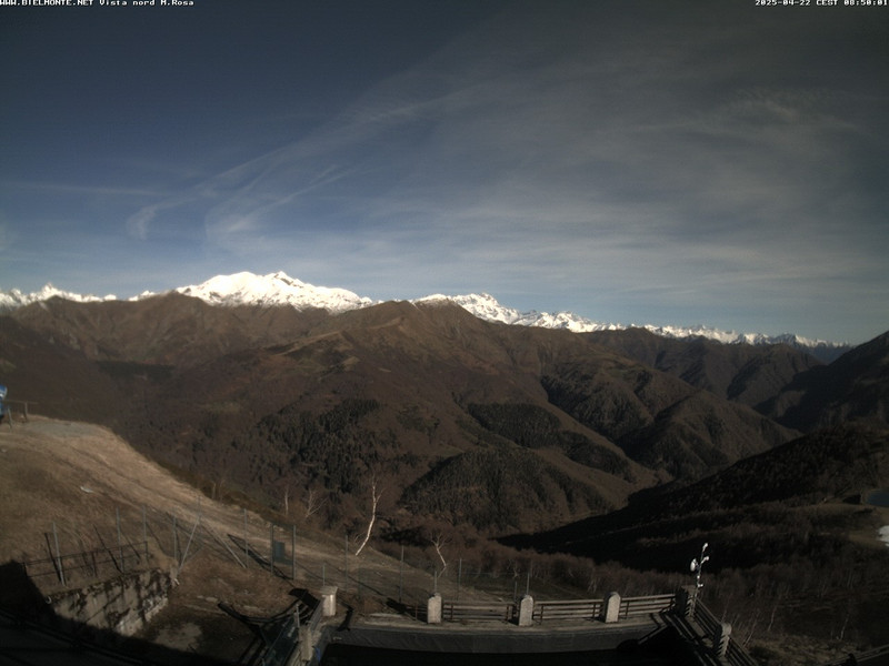 time-lapse frame, Bielmonte M. Marca vista M. Rosa e Valsessera webcam