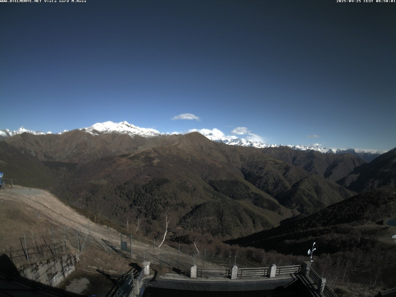 time-lapse frame, Bielmonte M. Marca vista M. Rosa e Valsessera webcam