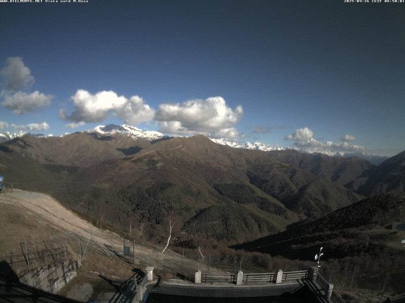 time-lapse frame, Bielmonte M. Marca vista M. Rosa e Valsessera webcam