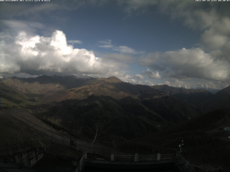 time-lapse frame, Bielmonte M. Marca vista M. Rosa e Valsessera webcam