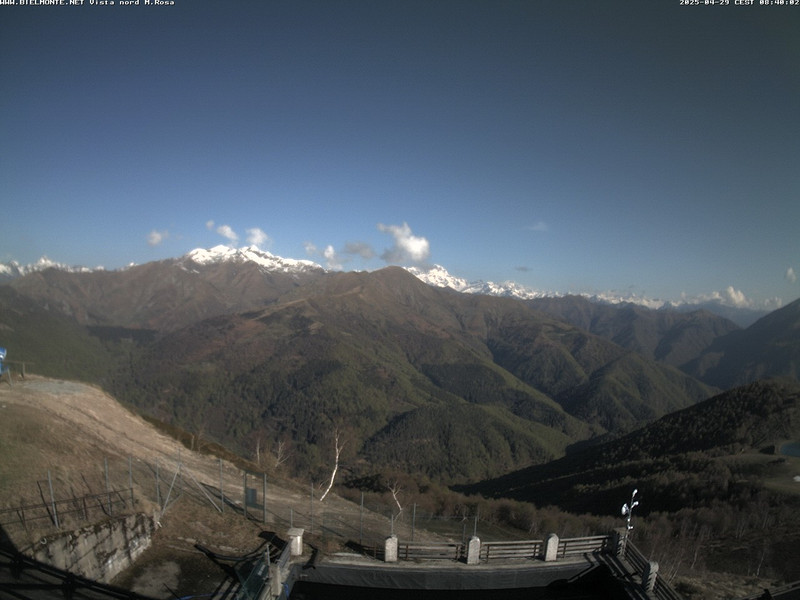 time-lapse frame, Bielmonte M. Marca vista M. Rosa e Valsessera webcam