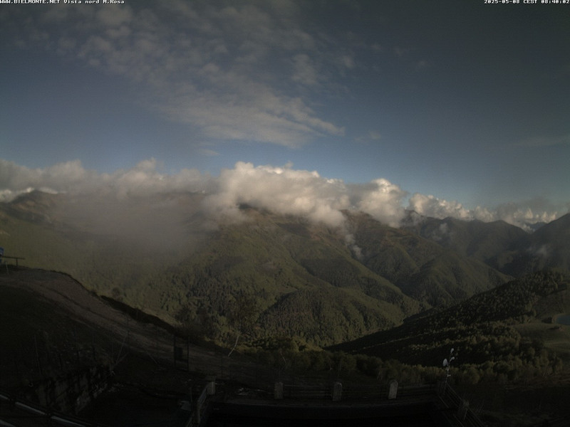 time-lapse frame, Bielmonte M. Marca vista M. Rosa e Valsessera webcam