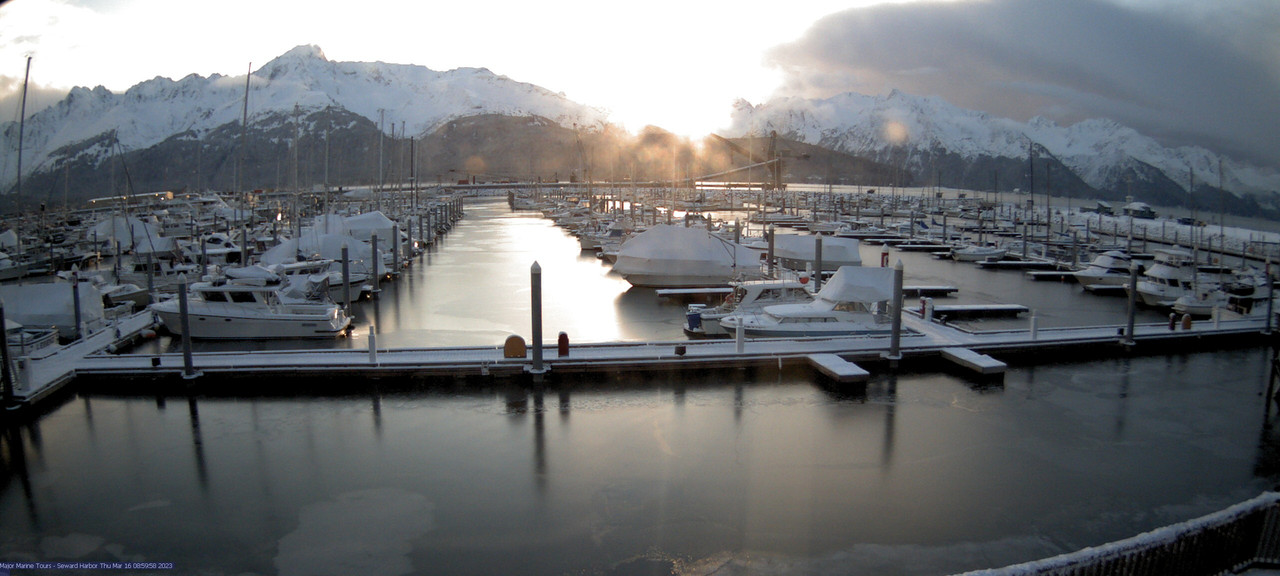 time-lapse frame, Seward Harbor webcam