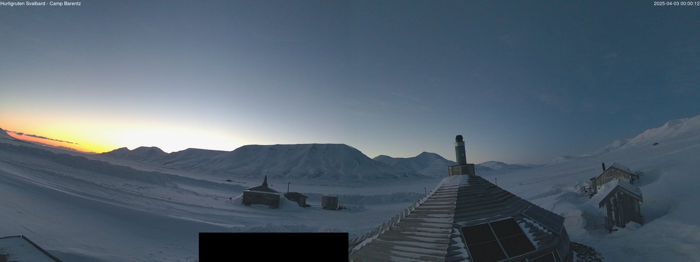 time-lapse frame, Hurtigruten Svalbard - Camp Barentz webcam