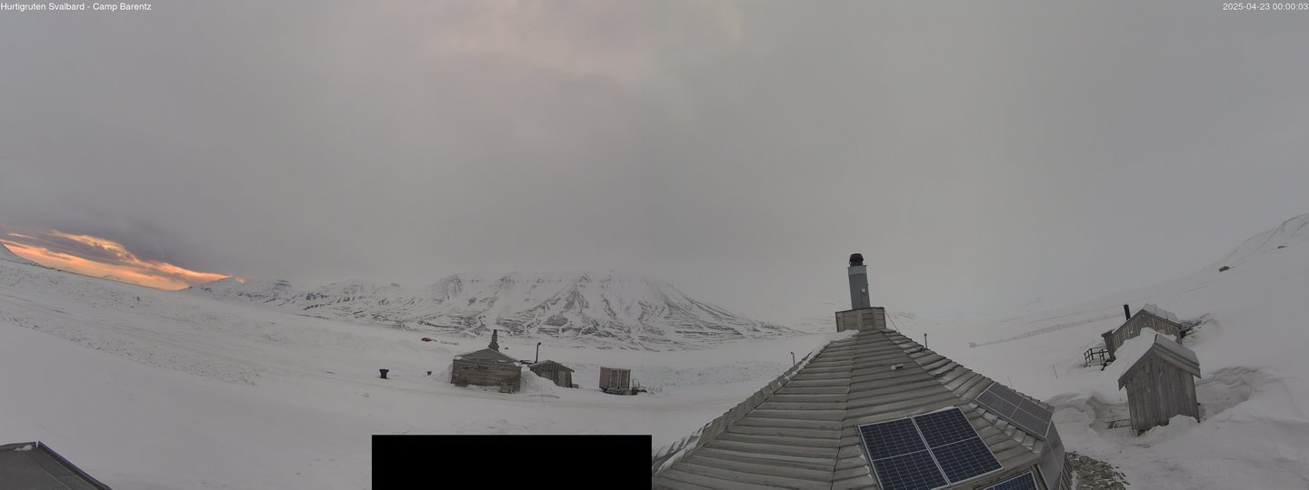 time-lapse frame, Hurtigruten Svalbard - Camp Barentz webcam