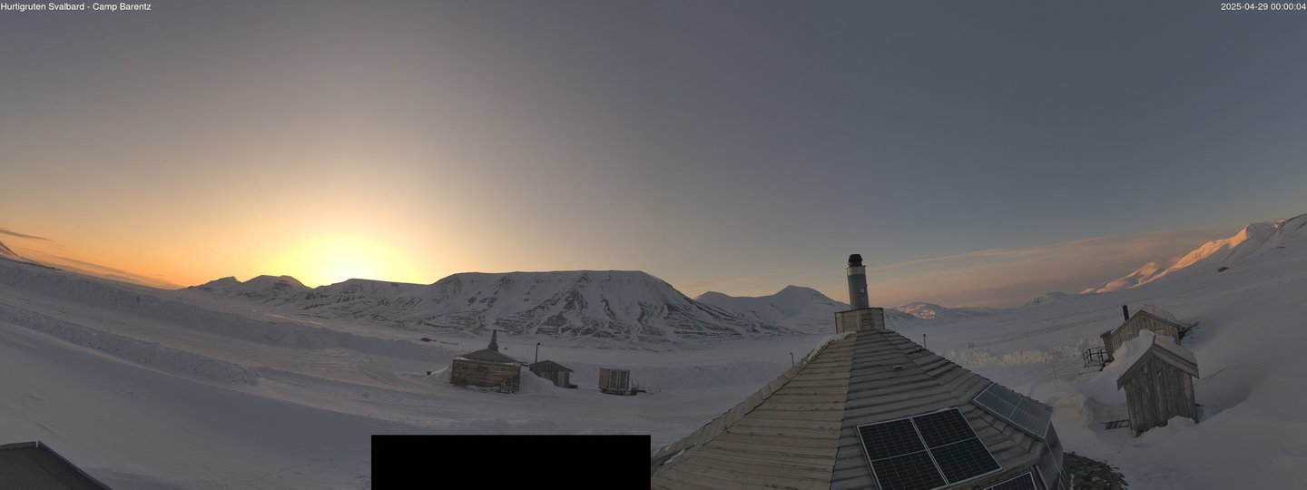 time-lapse frame, Hurtigruten Svalbard - Camp Barentz webcam